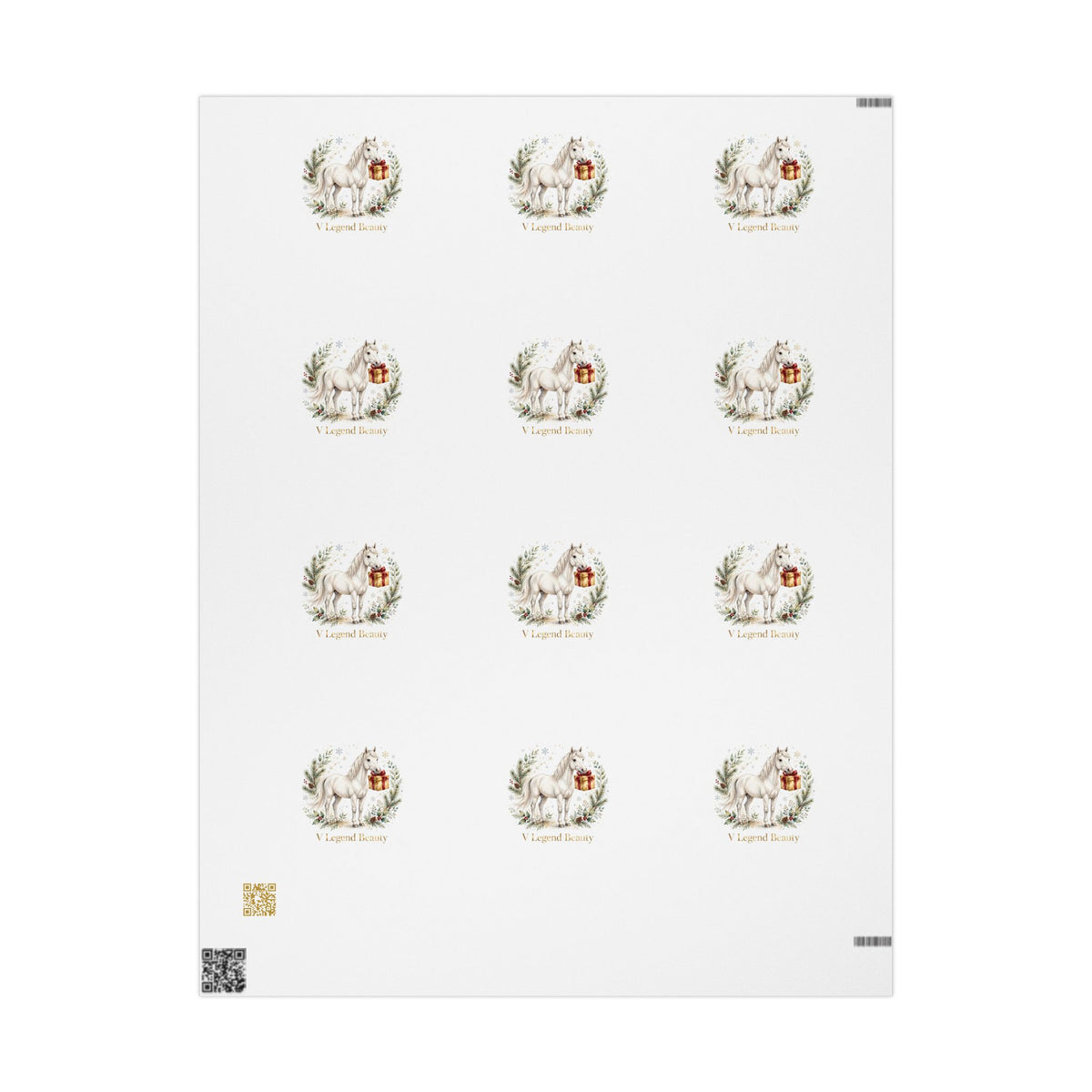 V Legend Beauty White Horse Gift Luxury Wrapping Paper