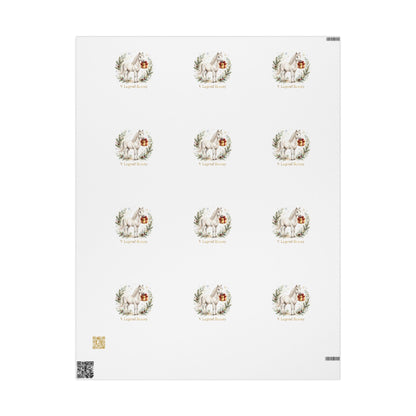 V Legend Beauty White Horse Gift Luxury Wrapping Paper