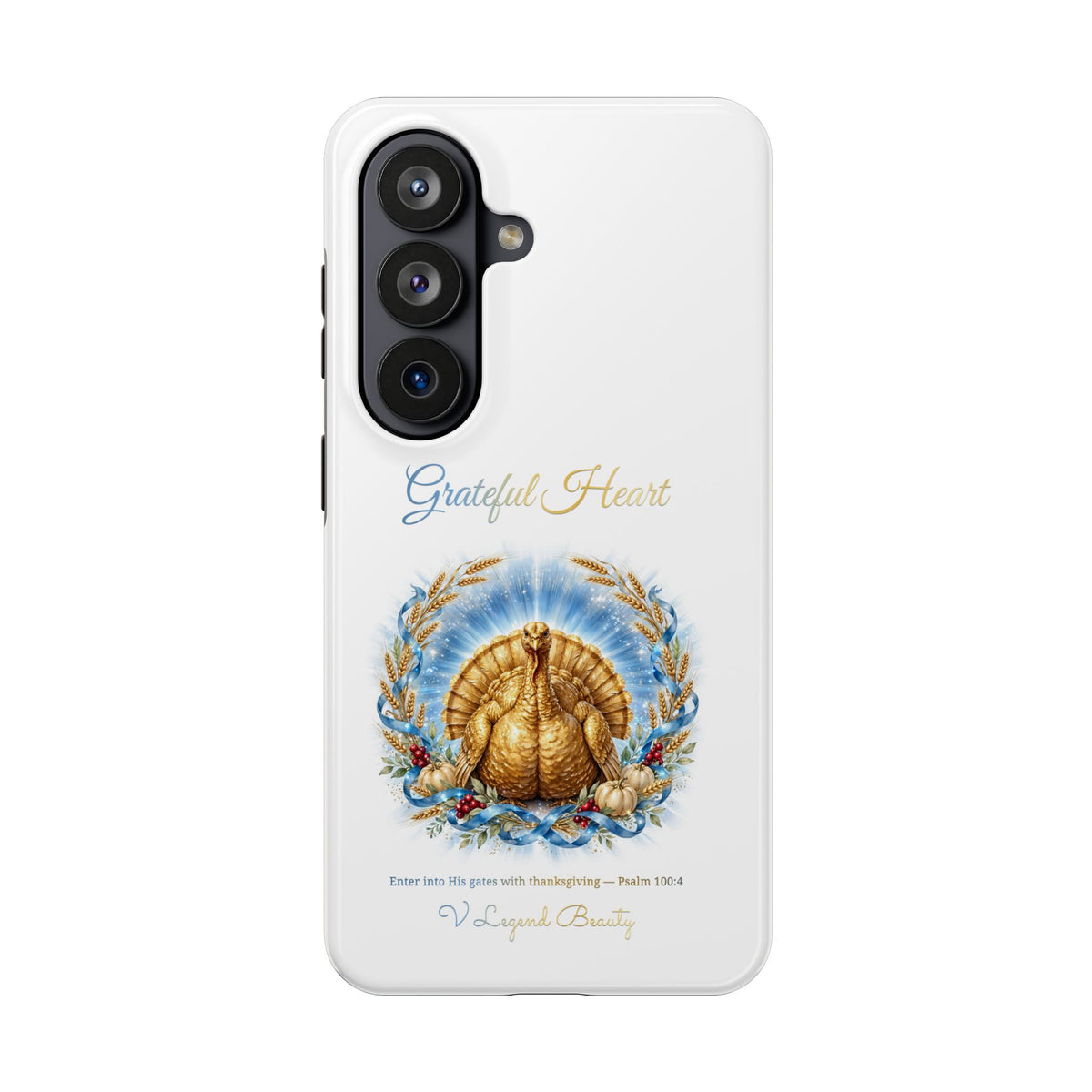 Grateful Heart Golden Turkey Phone Case | Thanksgiving Christian Gift | V Legend Beauty