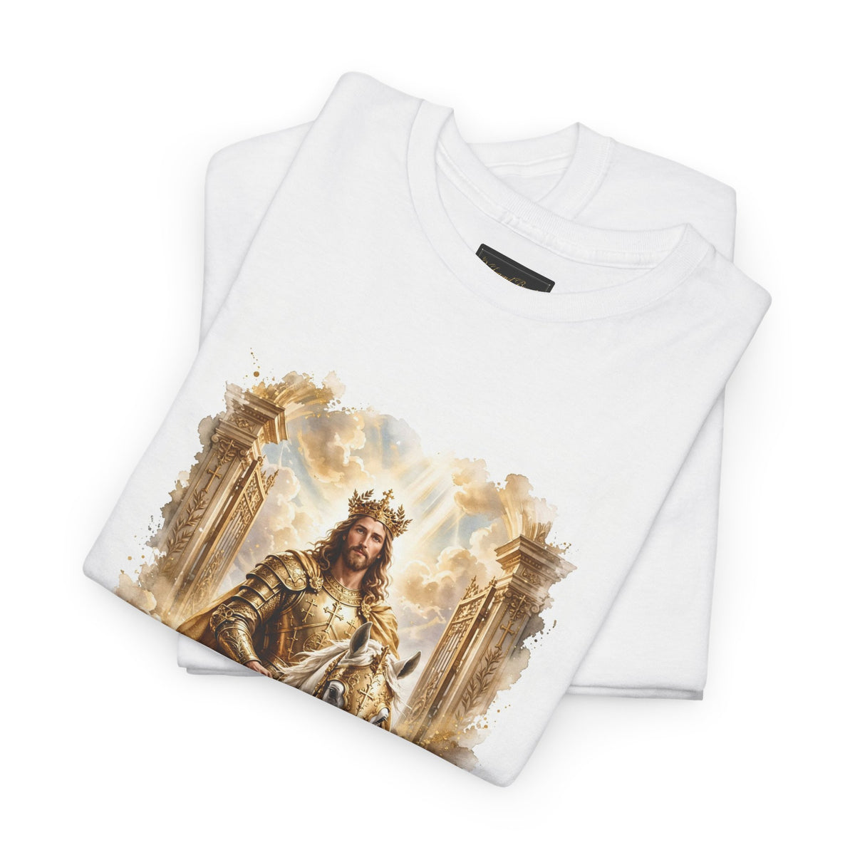 White Short Sleeve Gildan 5000 Crowned Jesus