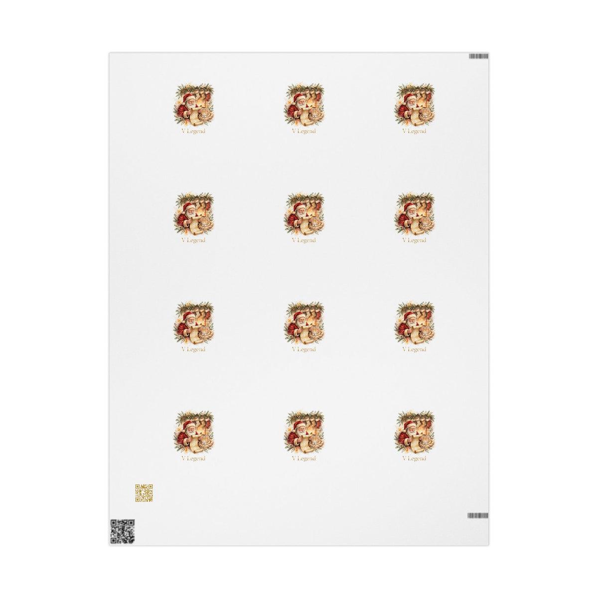 V Legend Beauty Santa Nice List Luxury Wrapping Paper