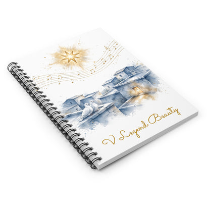 Christmas Carol Spiral Notebook | O Little Town of Bethlehem Christian Journal | V Legend Beauty