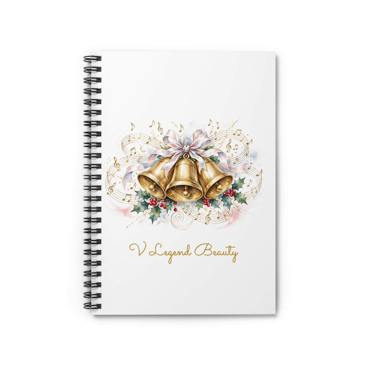 Christmas Carol Spiral Notebook | Jingle Bells Christian Journal | V Legend Beauty