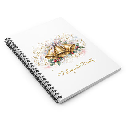 Christmas Carol Spiral Notebook | Jingle Bells Christian Journal | V Legend Beauty