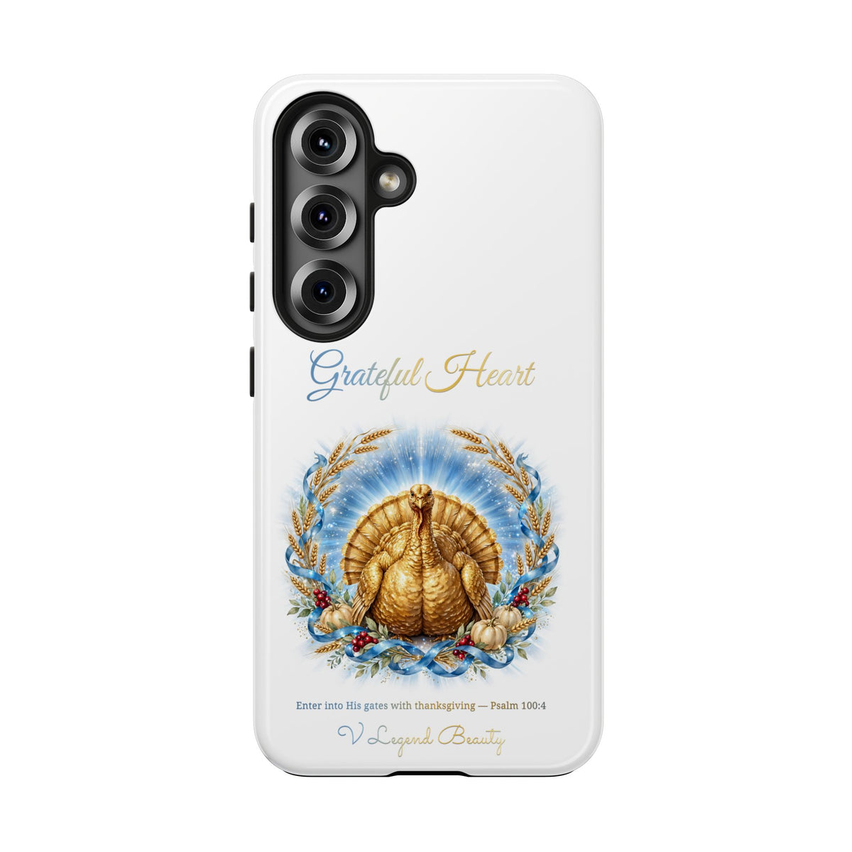 Grateful Heart Golden Turkey Phone Case | Thanksgiving Christian Gift | V Legend Beauty