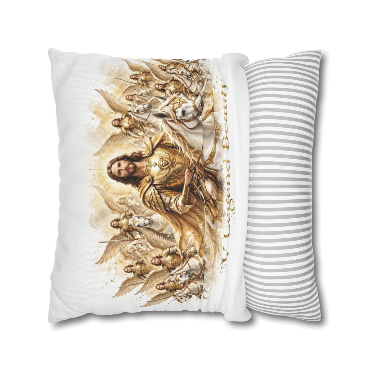 V Legend Beauty Jesus Angel Army Throw Pillow – Large