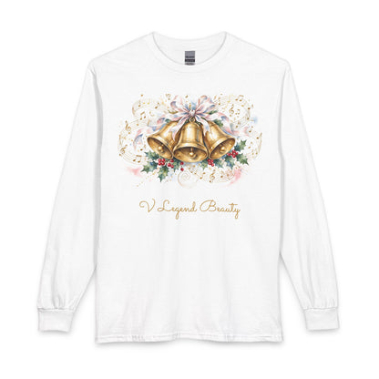 Christian Christmas Long Sleeve Shirt | Jingle Bells White Graphic Tee | V Legend Beauty