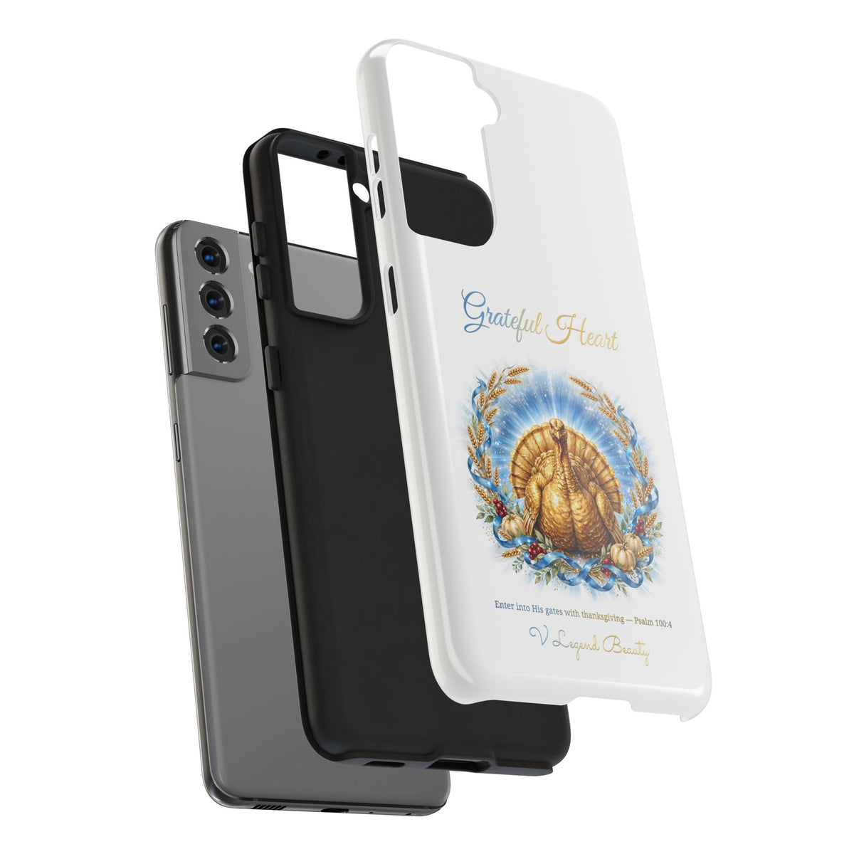 Grateful Heart Golden Turkey Phone Case | Thanksgiving Christian Gift | V Legend Beauty
