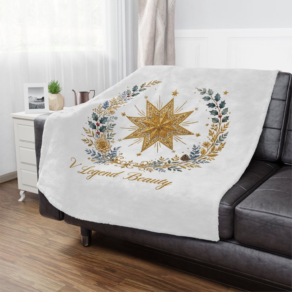V Legend Beauty Embroidered Bethlehem Star Premium Blanket – Extra Thick