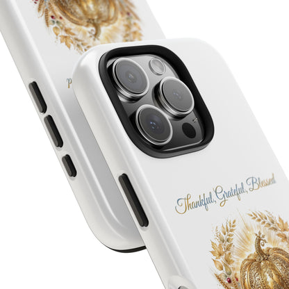 Thankful, Grateful, Blessed Phone Case | Thanksgiving Christian Gift | V Legend Beauty