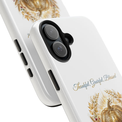 Thankful, Grateful, Blessed Phone Case | Thanksgiving Christian Gift | V Legend Beauty
