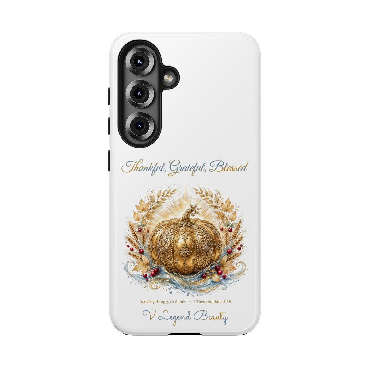 Thankful, Grateful, Blessed Phone Case | Thanksgiving Christian Gift | V Legend Beauty