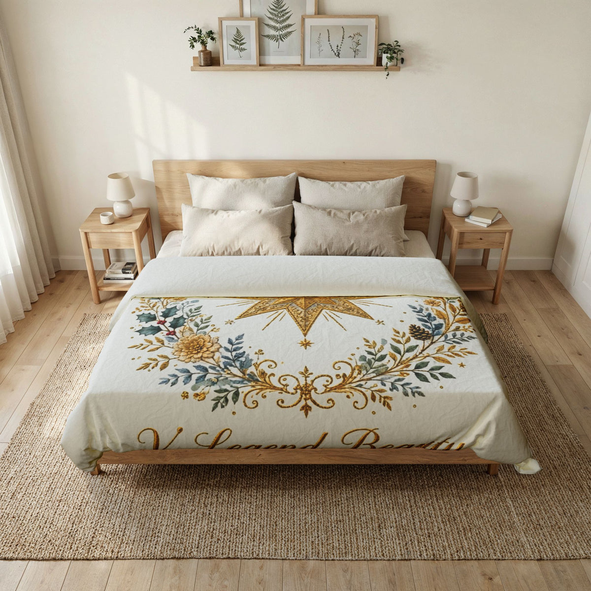 V Legend Beauty Christmas Bethlehem Star Cotton Duvet Cover