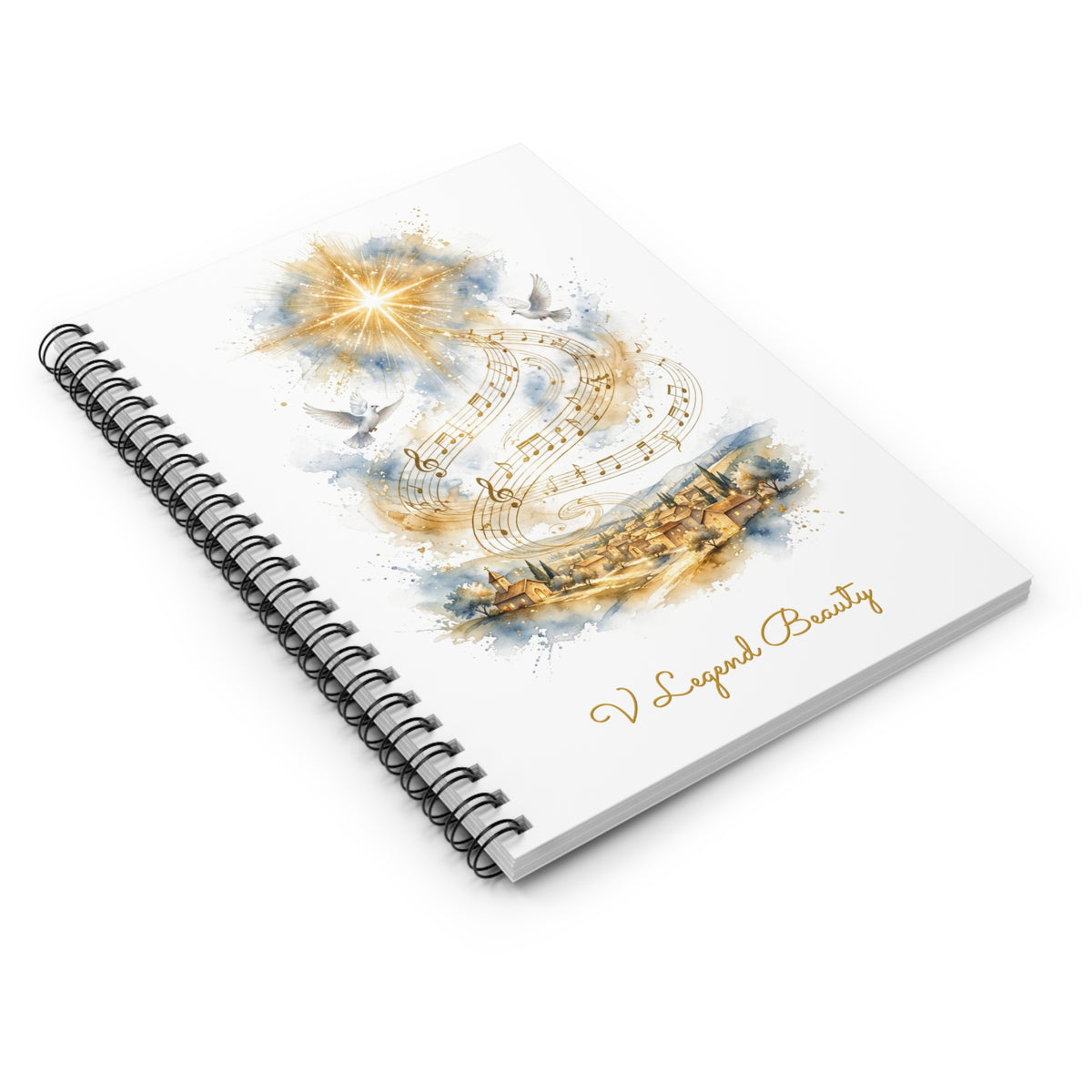 Christmas Carol Spiral Notebook | O Holy Night Christian Journal | V Legend Beauty