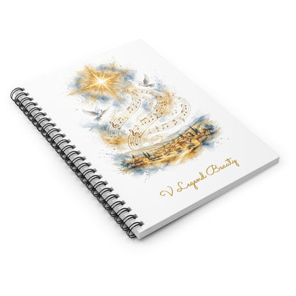 Christmas Carol Spiral Notebook | O Holy Night Christian Journal | V Legend Beauty