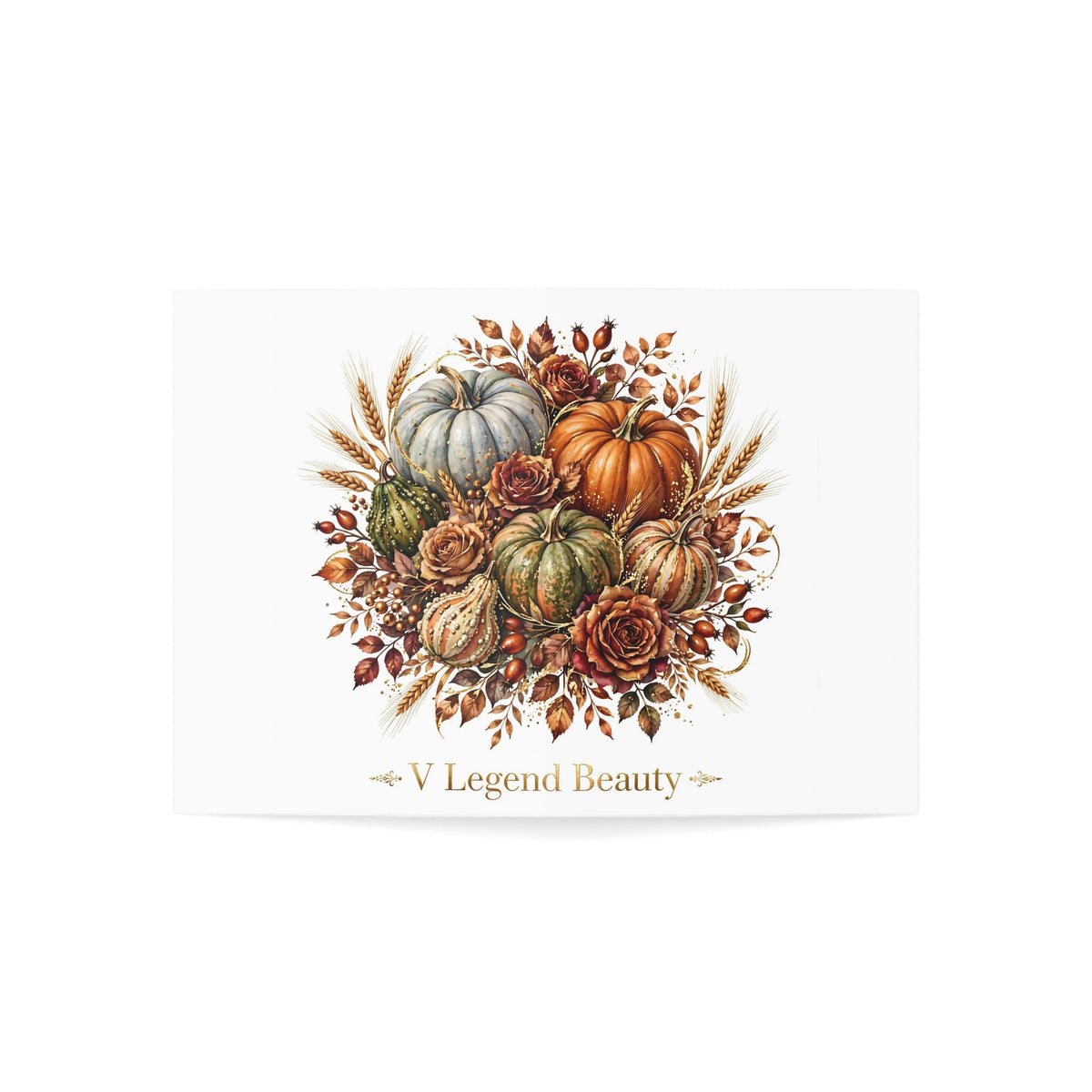 V Legend Beauty Thanksgiving Golden Pumpkin Greeting Card