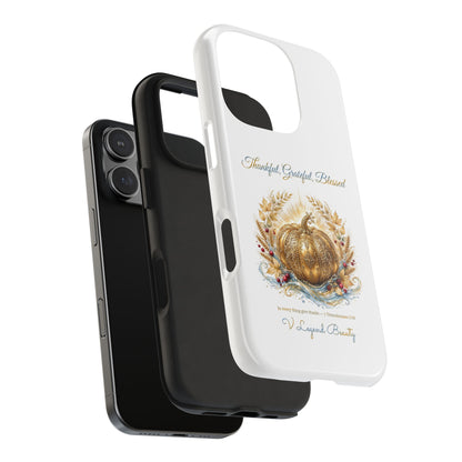 Thankful, Grateful, Blessed Phone Case | Thanksgiving Christian Gift | V Legend Beauty