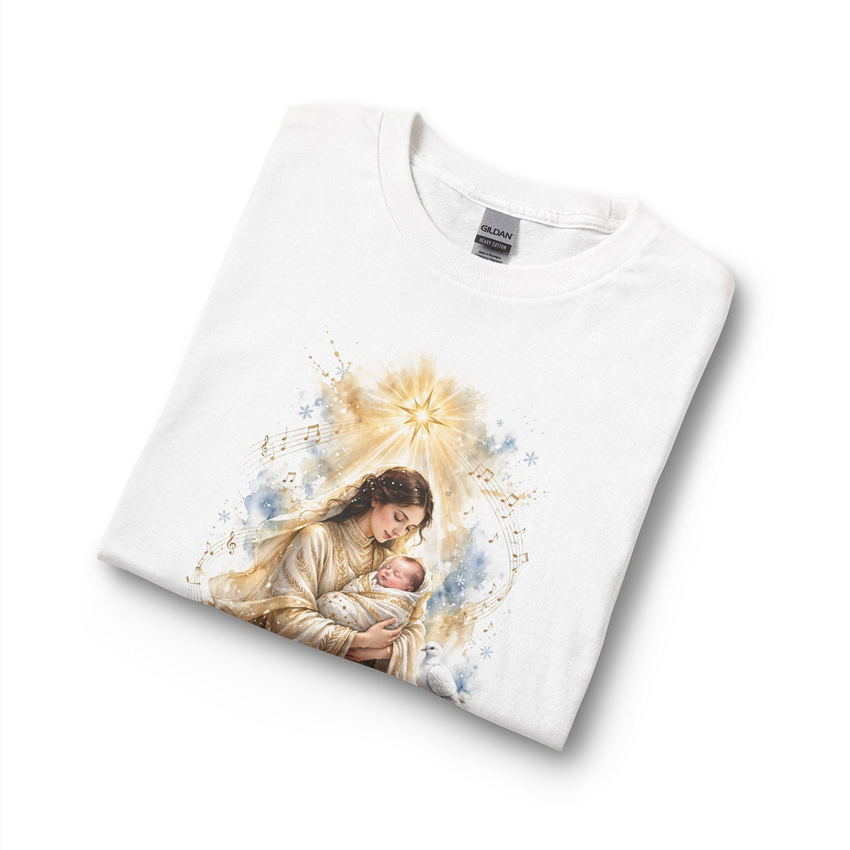 Christian Christmas Long Sleeve Shirt | Silent Night White Graphic Tee | V Legend Beauty