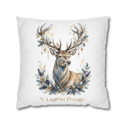 V Legend Beauty White Christian Faith Throw Pillow – Christmas Deer Home Decor – Large 28"
