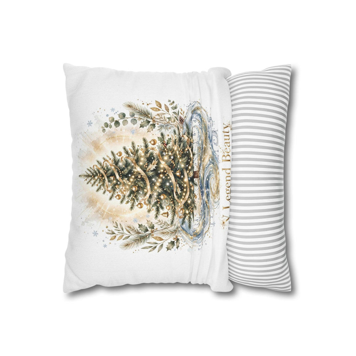 V Legend Beauty White Christian Faith Throw Pillow – Christmas Tree Water Home Decor – Small 14"