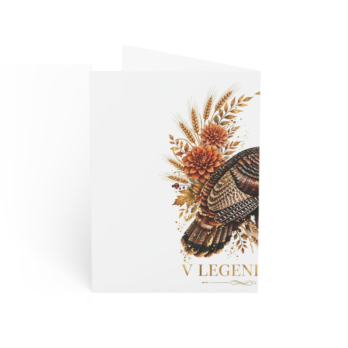 V Legend Beauty Thanksgiving Golden Turkey Greeting Card