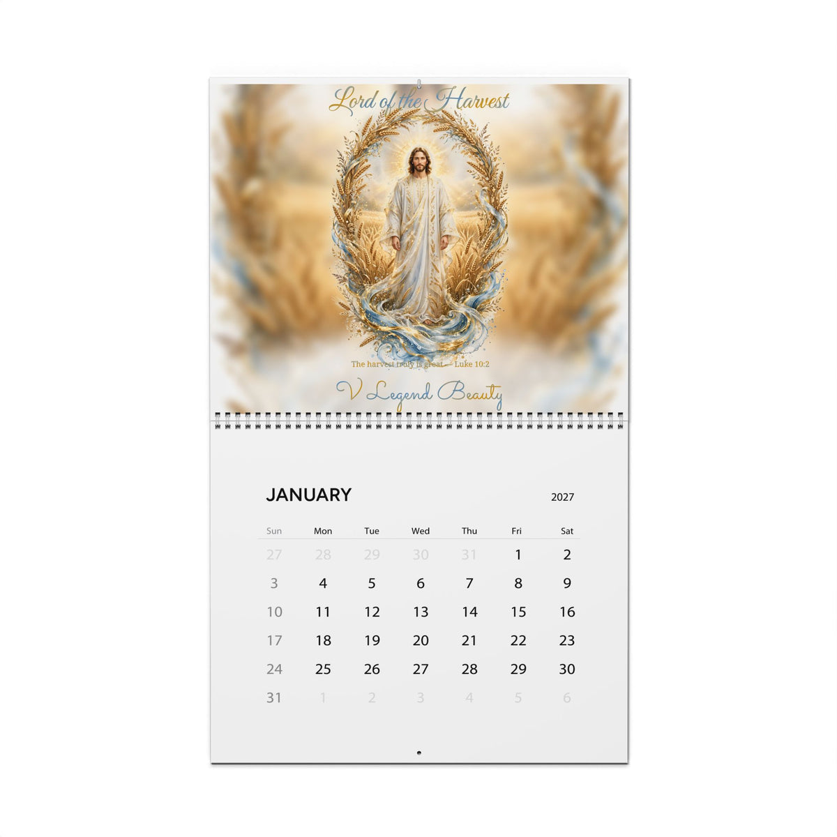 2027 Wall Calendar | Thanksgiving Christian Art Calendar | V Legend Beauty