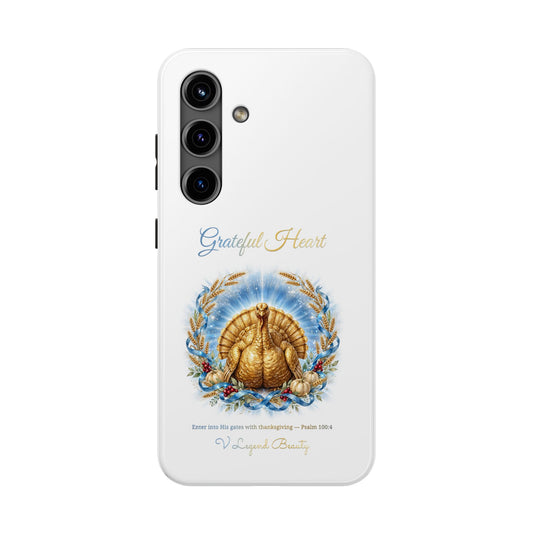 Grateful Heart Golden Turkey Phone Case | Thanksgiving Christian Gift | V Legend Beauty