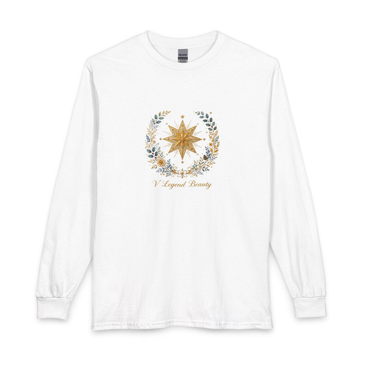 V Legend Beauty Embroidered Bethlehem Star Long Sleeve – White