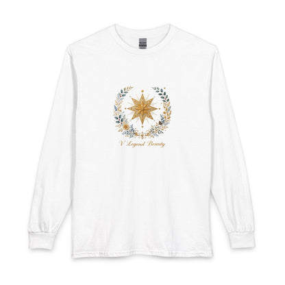 V Legend Beauty Embroidered Bethlehem Star Long Sleeve – White