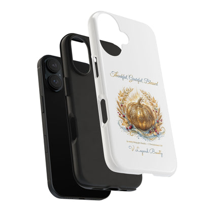 Thankful, Grateful, Blessed Phone Case | Thanksgiving Christian Gift | V Legend Beauty