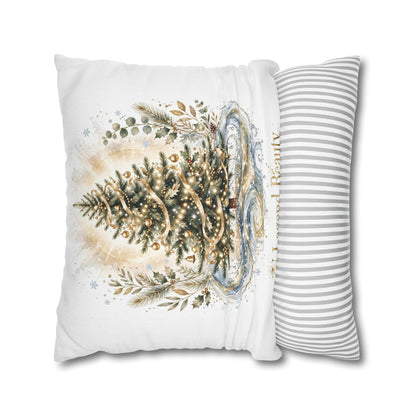 V Legend Beauty White Christian Faith Throw Pillow – Christmas Tree Water Home Decor – Large 28"