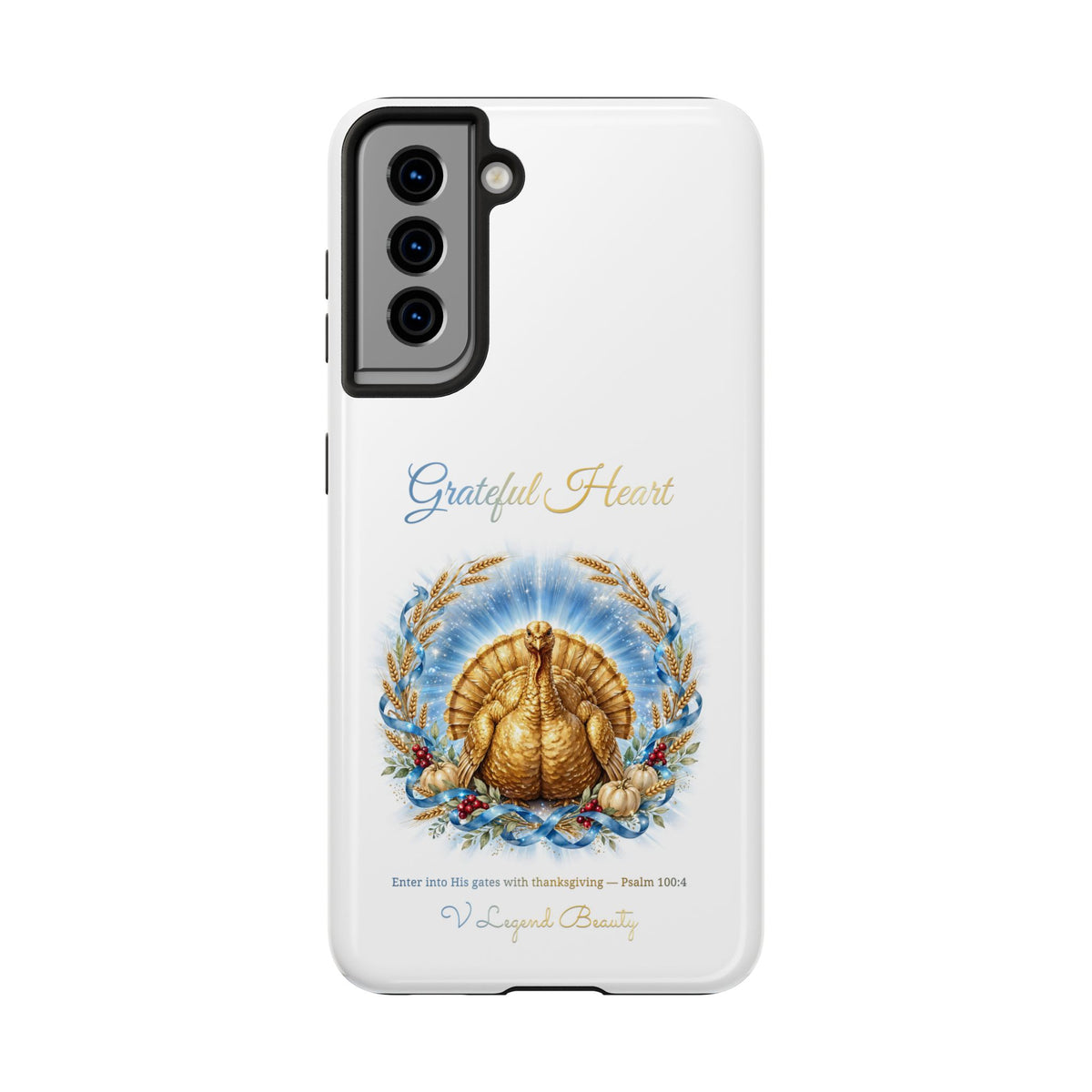 Grateful Heart Golden Turkey Phone Case | Thanksgiving Christian Gift | V Legend Beauty