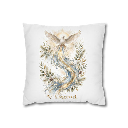 V Legend Beauty White Christian Faith Throw Pillow – Holy Dove Home Decor – Small 14"