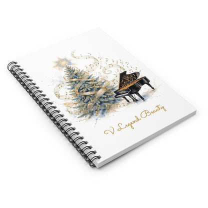 Christmas Carol Spiral Notebook | Rockin' Around the Christmas Tree Christian Journal | V Legend Beauty