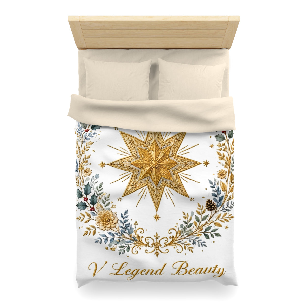 V Legend Beauty Christmas Bethlehem Star Microfiber Duvet Cover