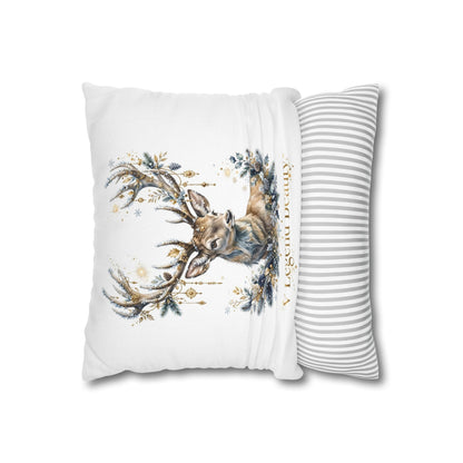 V Legend Beauty White Christian Faith Throw Pillow – Christmas Deer Home Decor – Small 14"