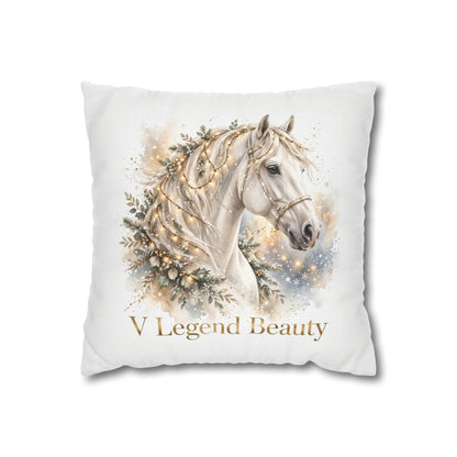 V Legend Beauty White Christian Faith Throw Pillow – Christmas Horse Home Decor – Small 14"
