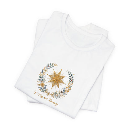 V Legend Beauty Embroidered Bethlehem Star T-Shirt – White