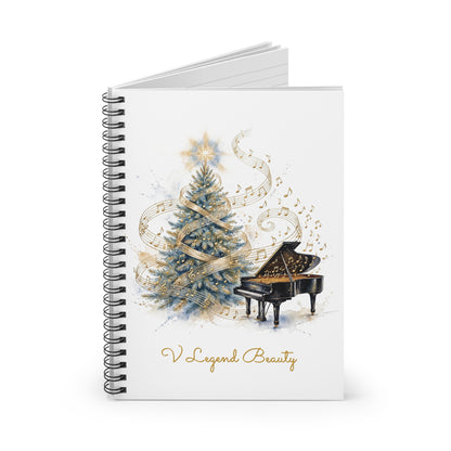 Christmas Carol Spiral Notebook | Rockin' Around the Christmas Tree Christian Journal | V Legend Beauty