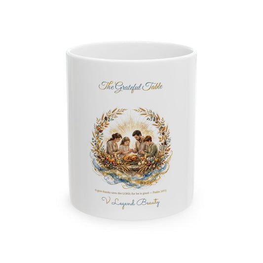 Thanksgiving Coffee Mug | The Grateful Table Christian Gift Mug | V Legend Beauty