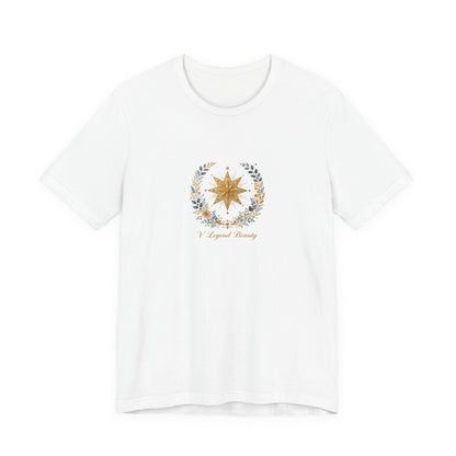 V Legend Beauty Embroidered Bethlehem Star T-Shirt – White