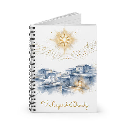 Christmas Carol Spiral Notebook | O Little Town of Bethlehem Christian Journal | V Legend Beauty