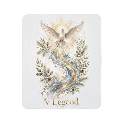 V Legend Beauty White Christmas Christian Blanket – Christmas Dove Cozy Sherpa Throw