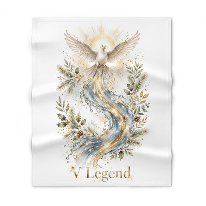 V Legend Beauty White Christmas Christian Blanket – Christmas Dove Cozy Throw