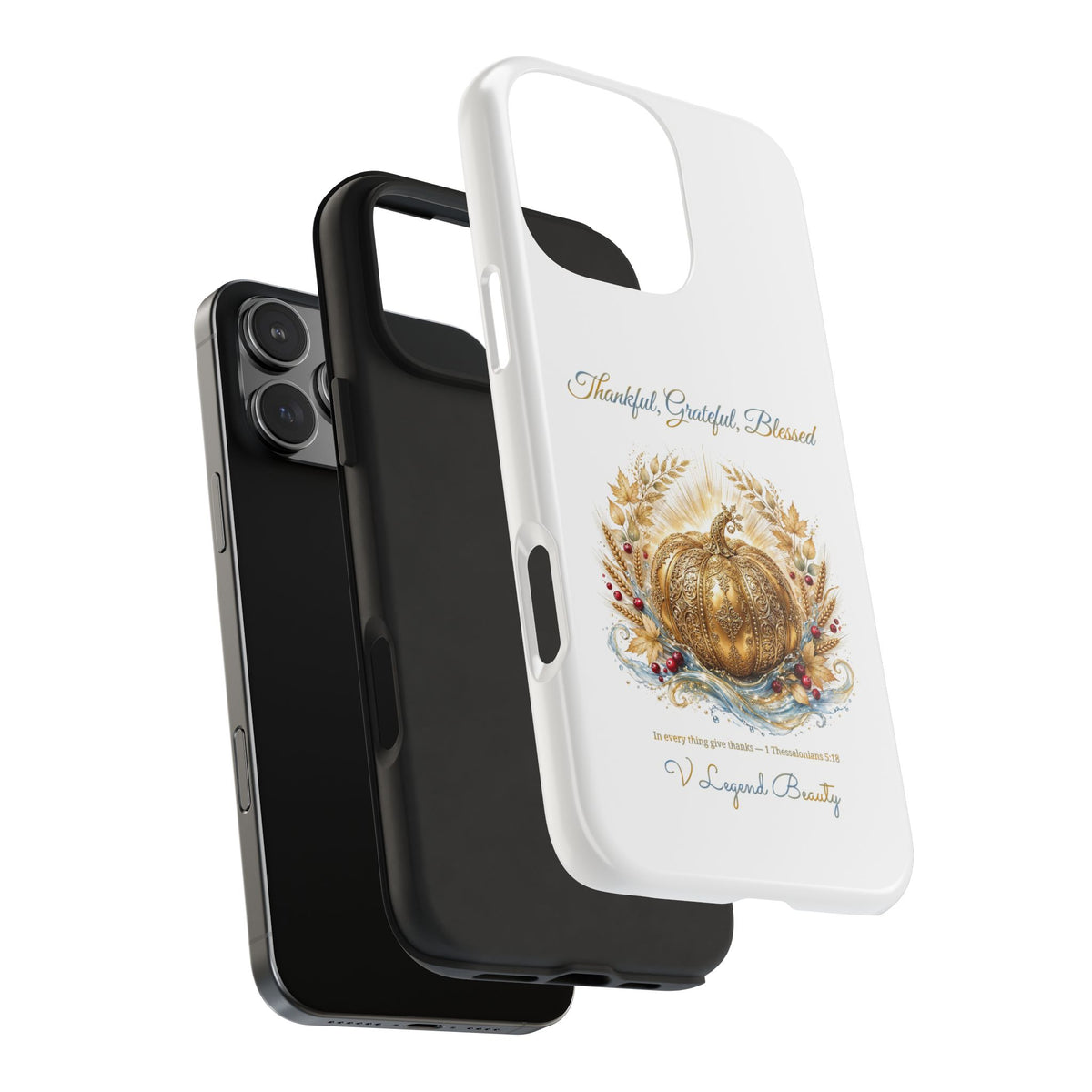 Thankful, Grateful, Blessed Phone Case | Thanksgiving Christian Gift | V Legend Beauty