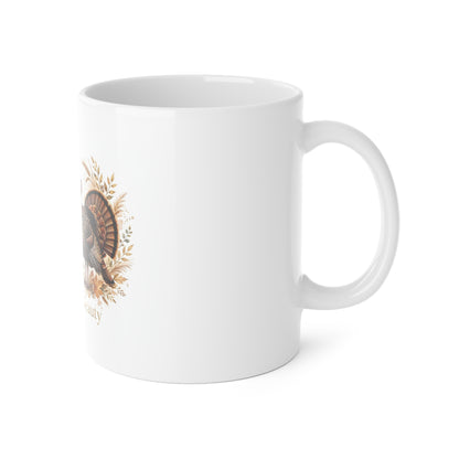 V Legend Beauty Thanksgiving White Horse Turkey Mug