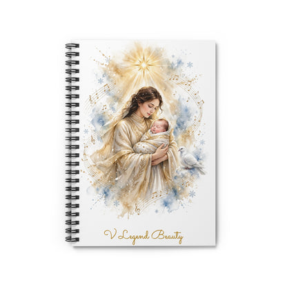 Christmas Carol Spiral Notebook | Silent Night Christian Journal | V Legend Beauty
