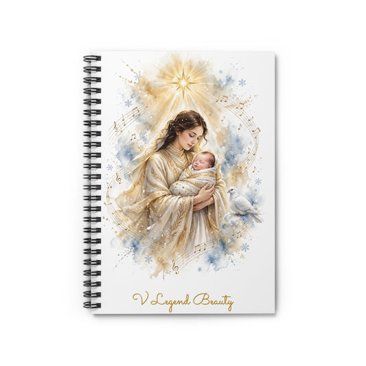 Christmas Carol Spiral Notebook | Silent Night Christian Journal | V Legend Beauty