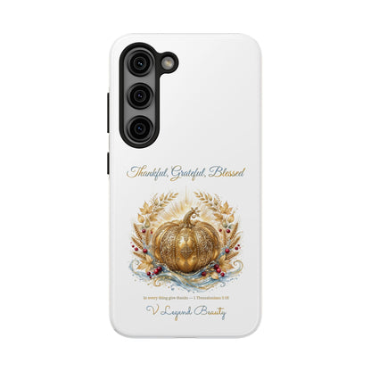 Thankful, Grateful, Blessed Phone Case | Thanksgiving Christian Gift | V Legend Beauty