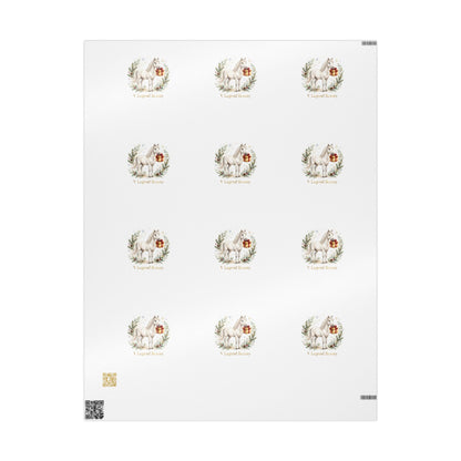 V Legend Beauty White Horse Gift Luxury Wrapping Paper